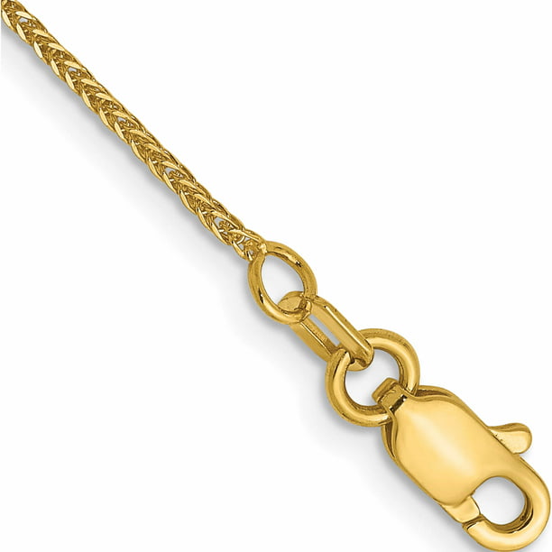 14kt Yellow Gold .8mm Round D/C Wheat Chain; 24 inch 